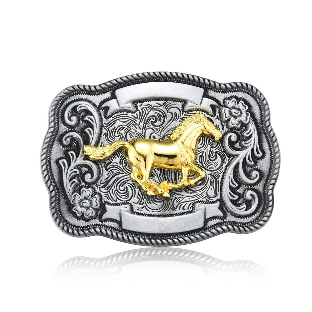 1457 Western Cowboy Belt Buckles , Rodeo Horse Belt Buckle American Antique